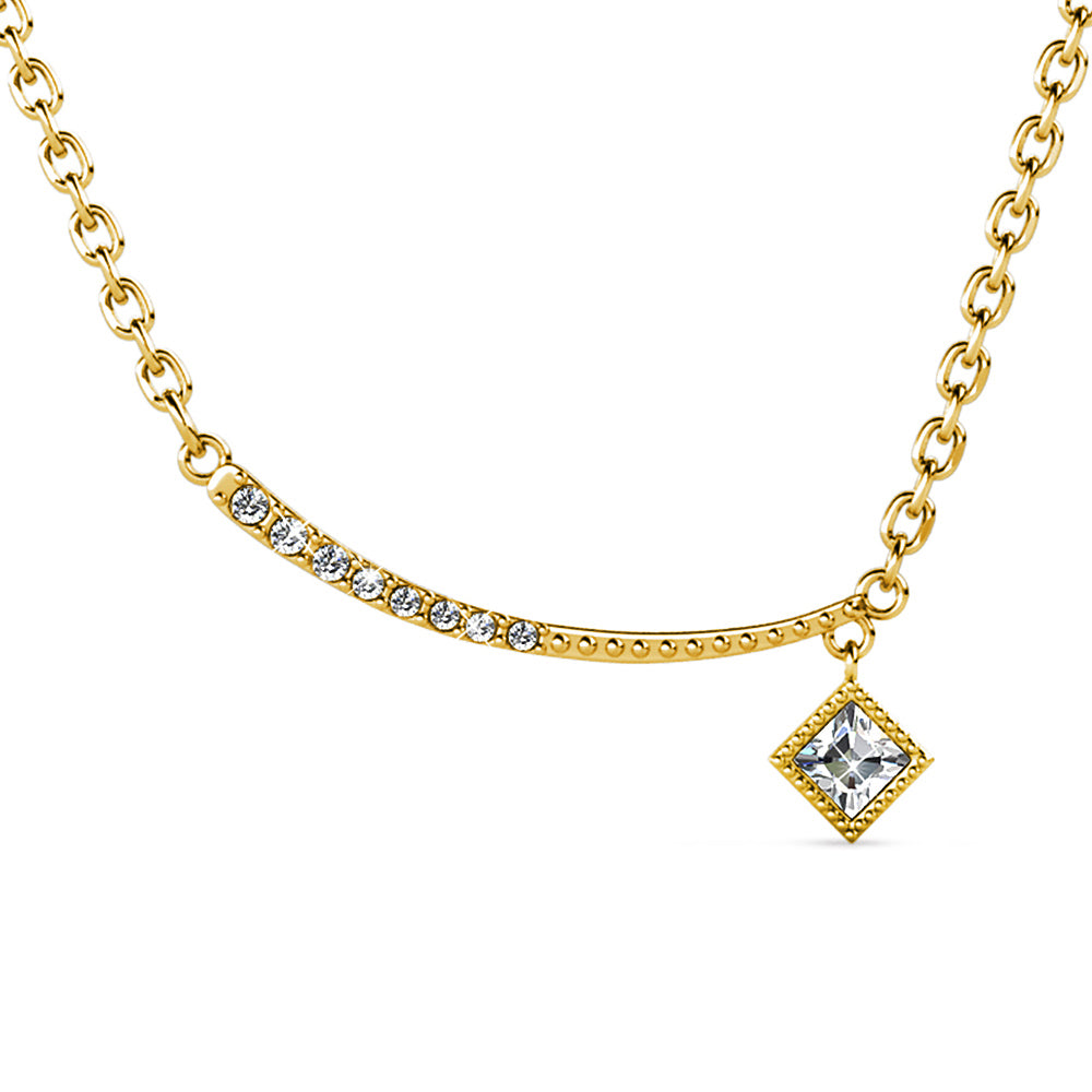 Sparkling Pendant Necklace in Gold Embellished with Swarovski crystals