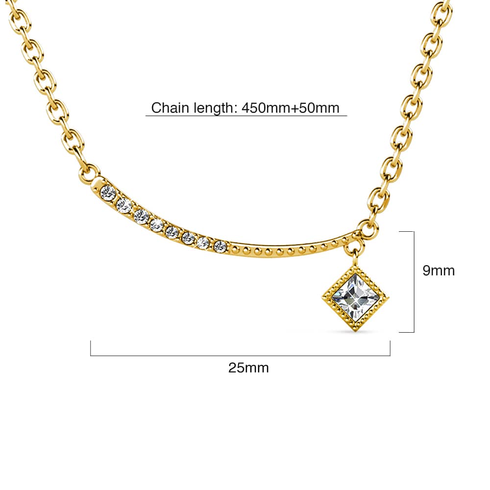 Sparkling Pendant Necklace in Gold Embellished with Swarovski crystals