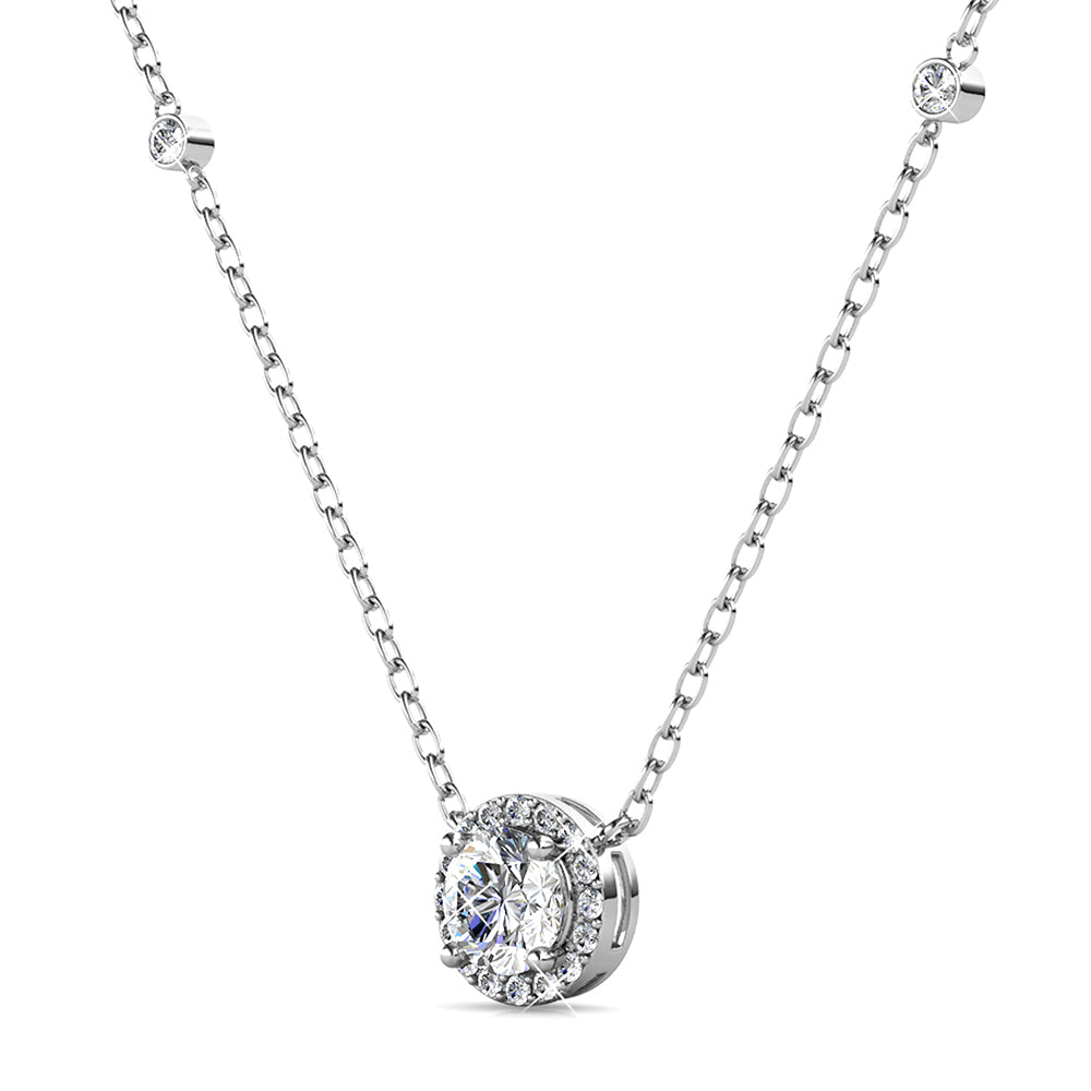 Sacred Circle Necklace Embellished with Crystals from Swarovski¬Æ in White Gold