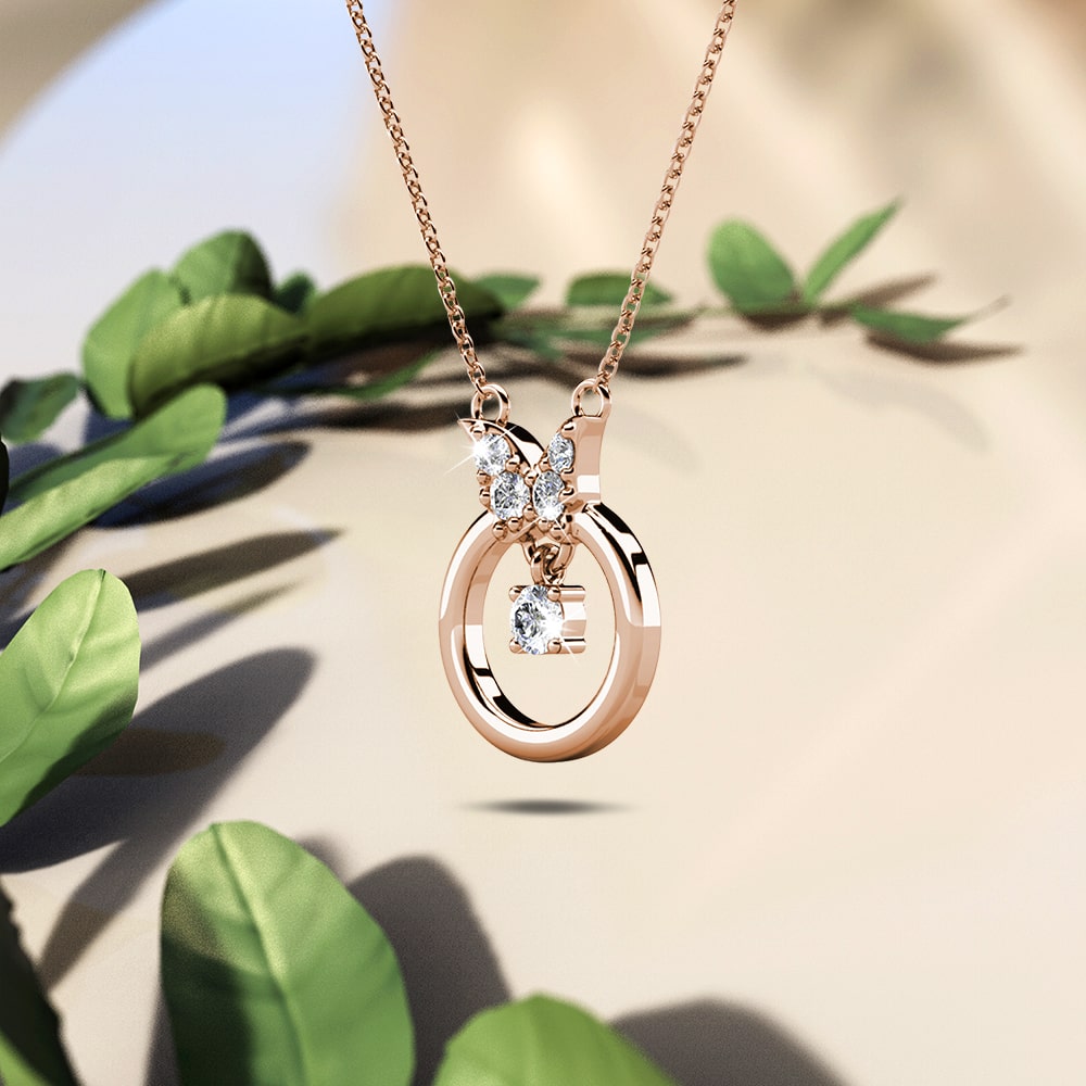 A Thousand Butterfly Necklace Embellished with Crystals from Swarovski¬Æ in Rose Gold