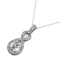 White Gold Eternal Twist Drop Pendant Necklace Embellished with Swarovski Crystals