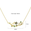 Green Quinate Bloom Gold Necklace Embellished with Swarovski Crystals