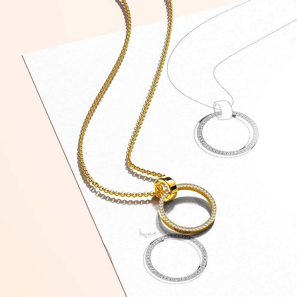 Orbit of Charm Necklace Embellished with SWAROVSKI® Crystal in Gold