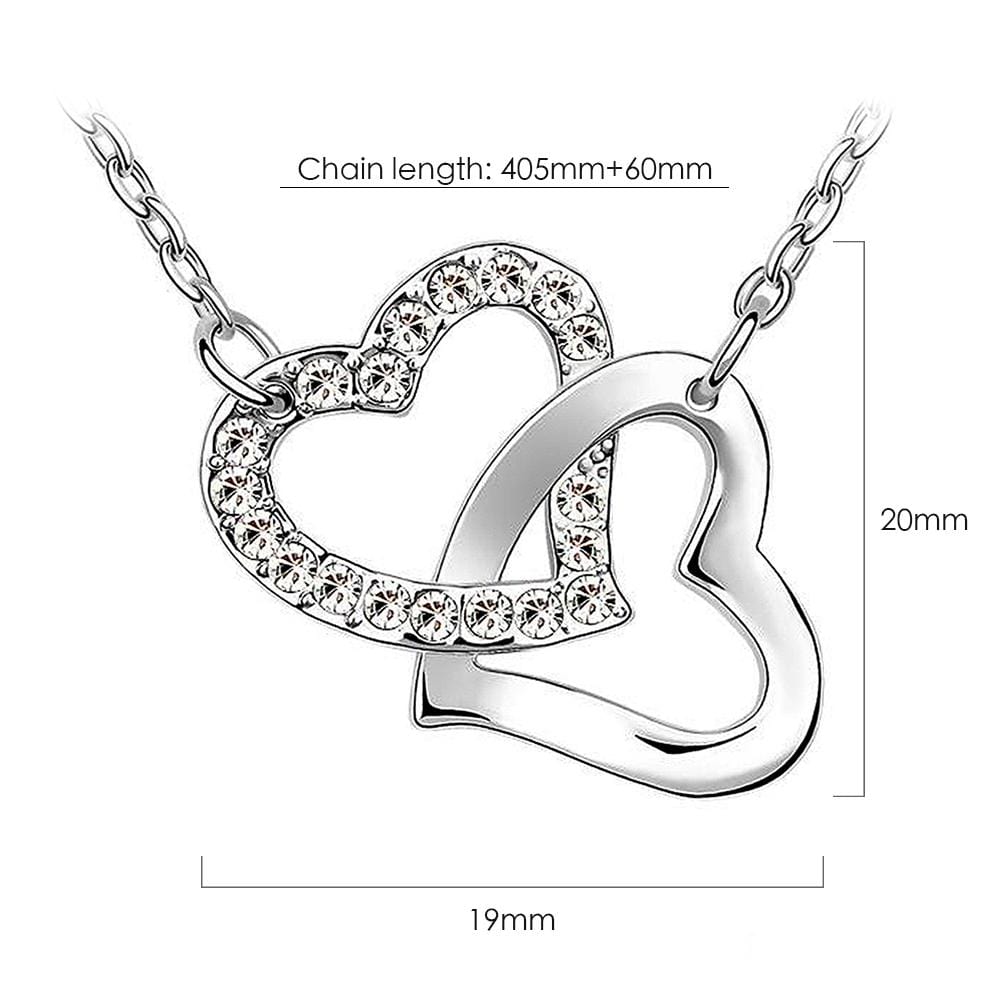 Hearts Entwined Pendant Necklace Clear Embellished with Swarovski¬Æ crystals