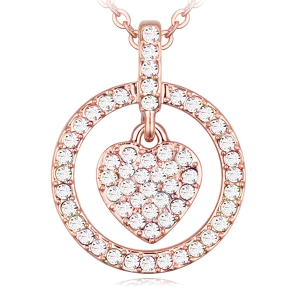Saturn Heart With Crystal Necklace Embellished with Swarovski¬Æ crystals