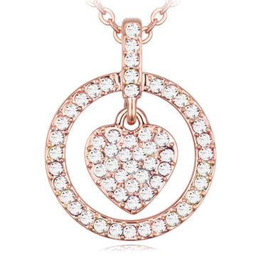 Saturn Heart With Crystal Necklace Embellished with Swarovski¬Æ crystals