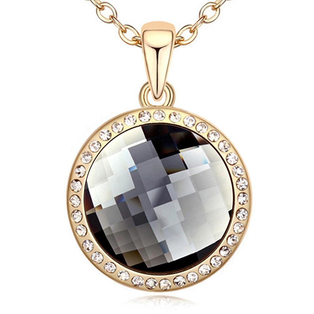 Gorgeous Round Shadow Pendant Necklace Embellished with Swarovski¬Æ crystals