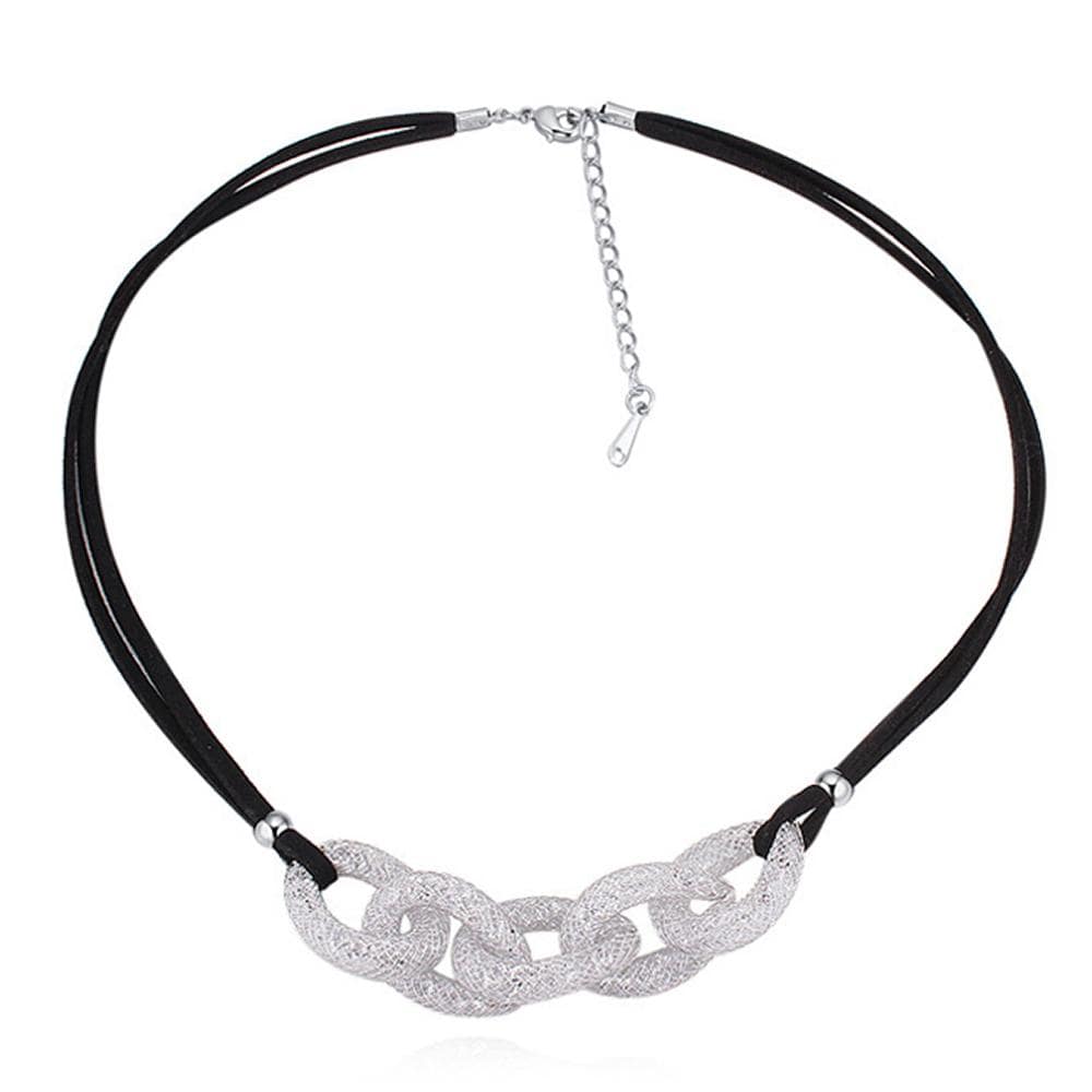 Chain Mesh Short Necklace Embellished with Swarovski¬Æ crystals