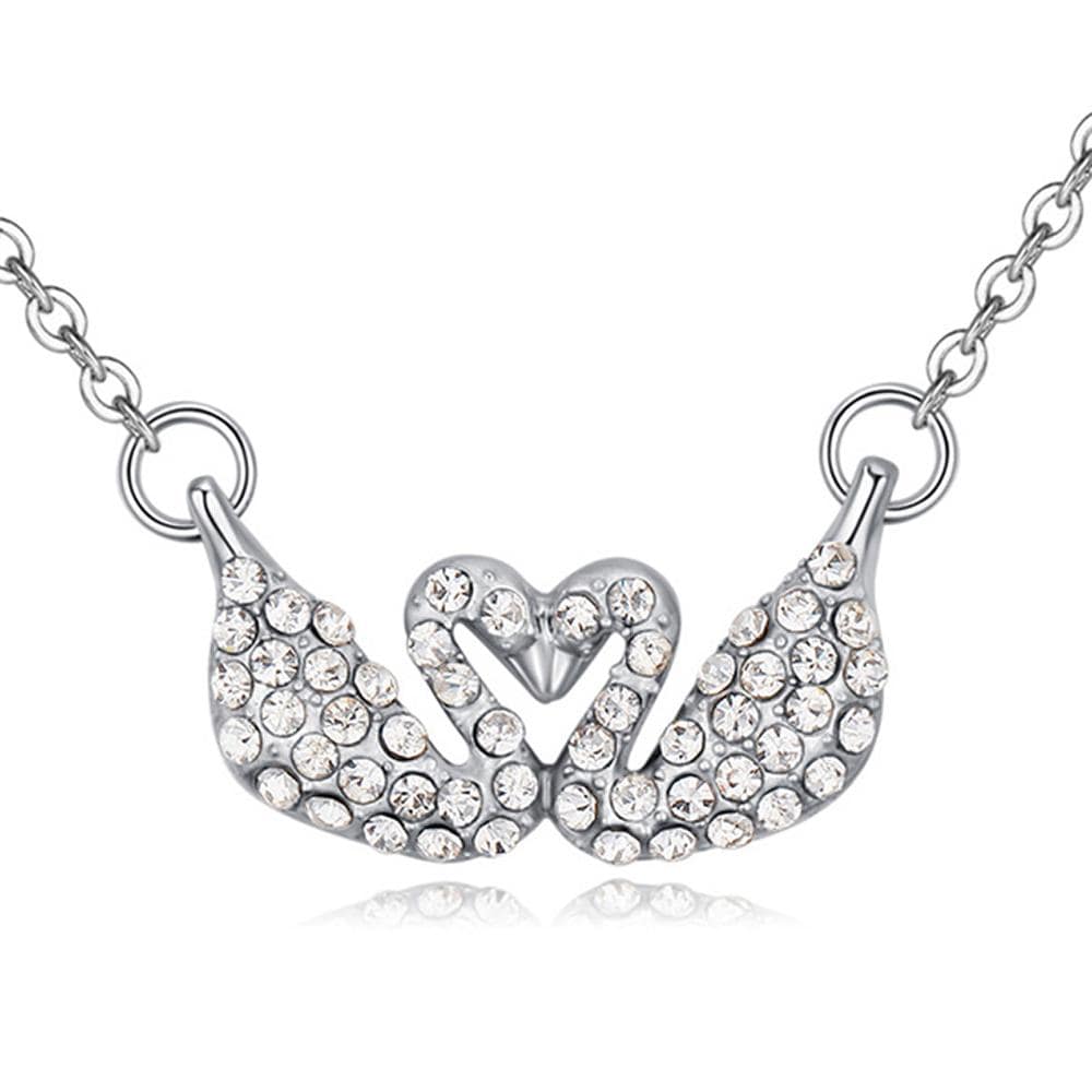 Couple Swan Necklace Embellished with Swarovski¬Æ crystals