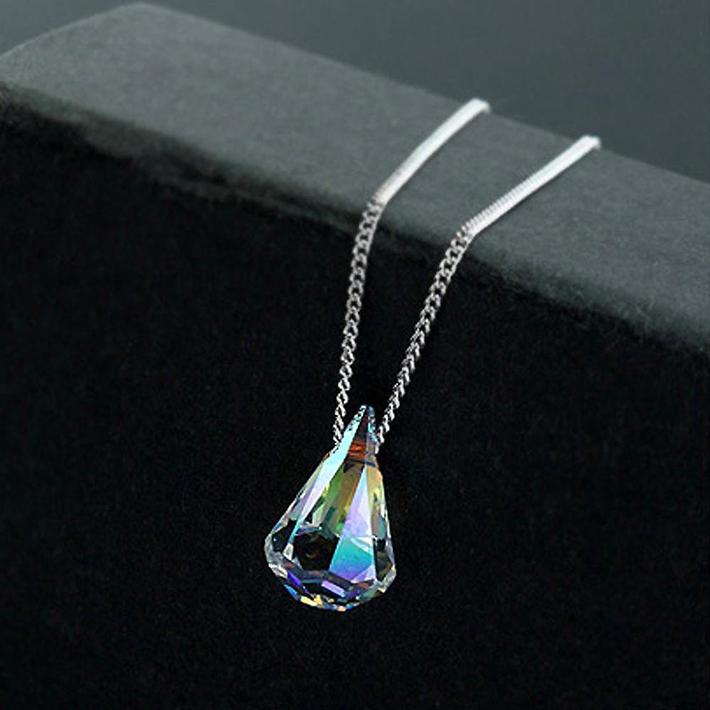 Briolette Ab Crystal Short Necklace Embellished with Swarovski  crystals