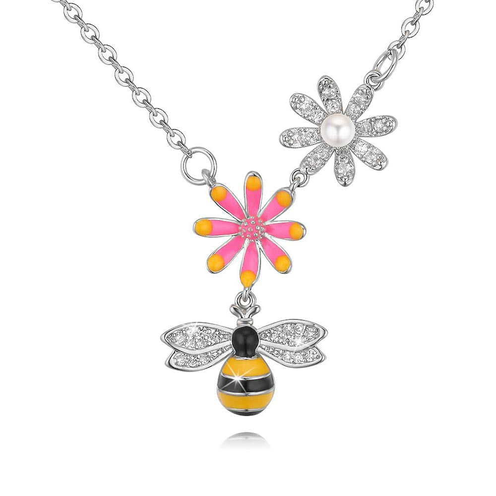 Queen Bee Crystal & Pearl Necklace