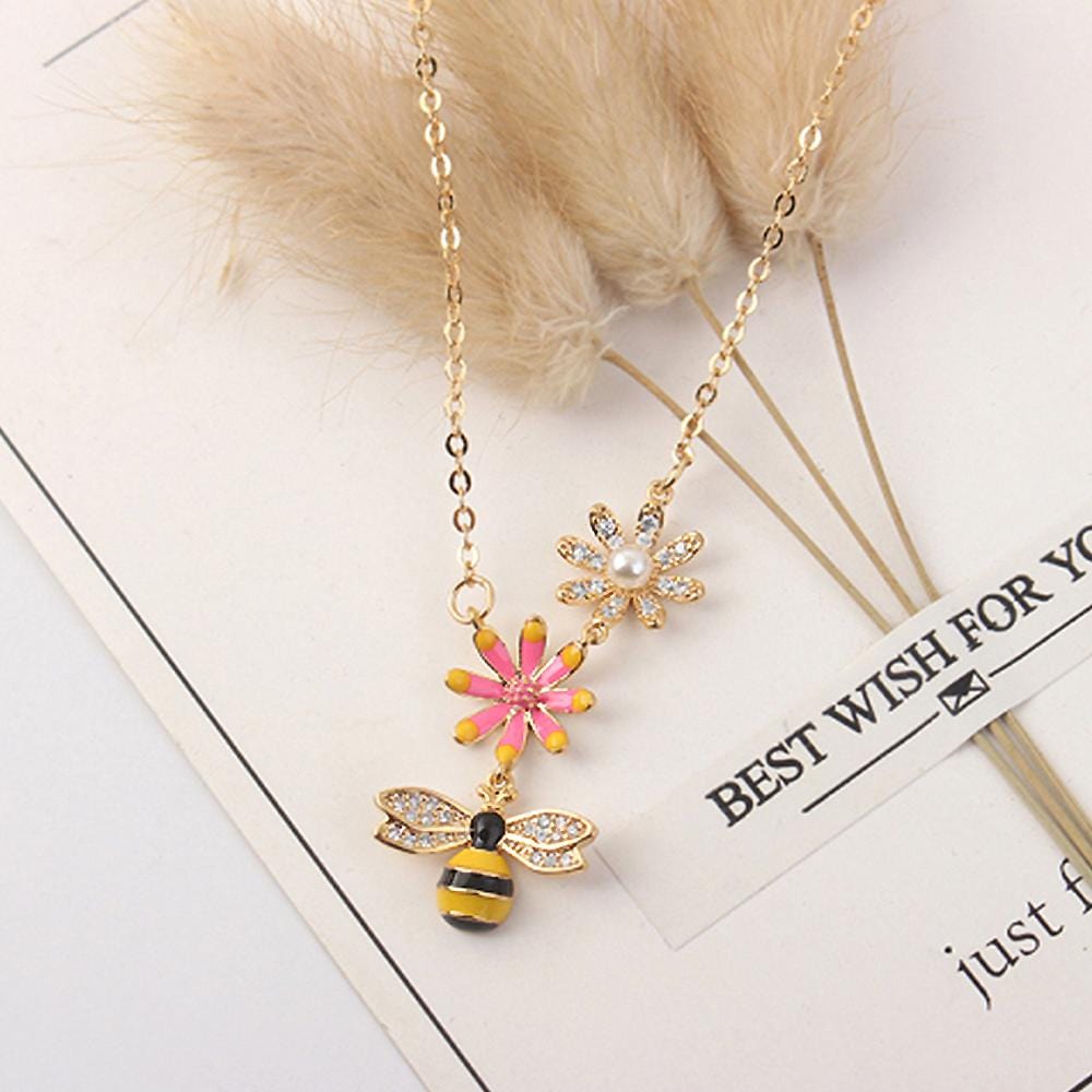 Queen Bee Crystal & Pearl Necklace