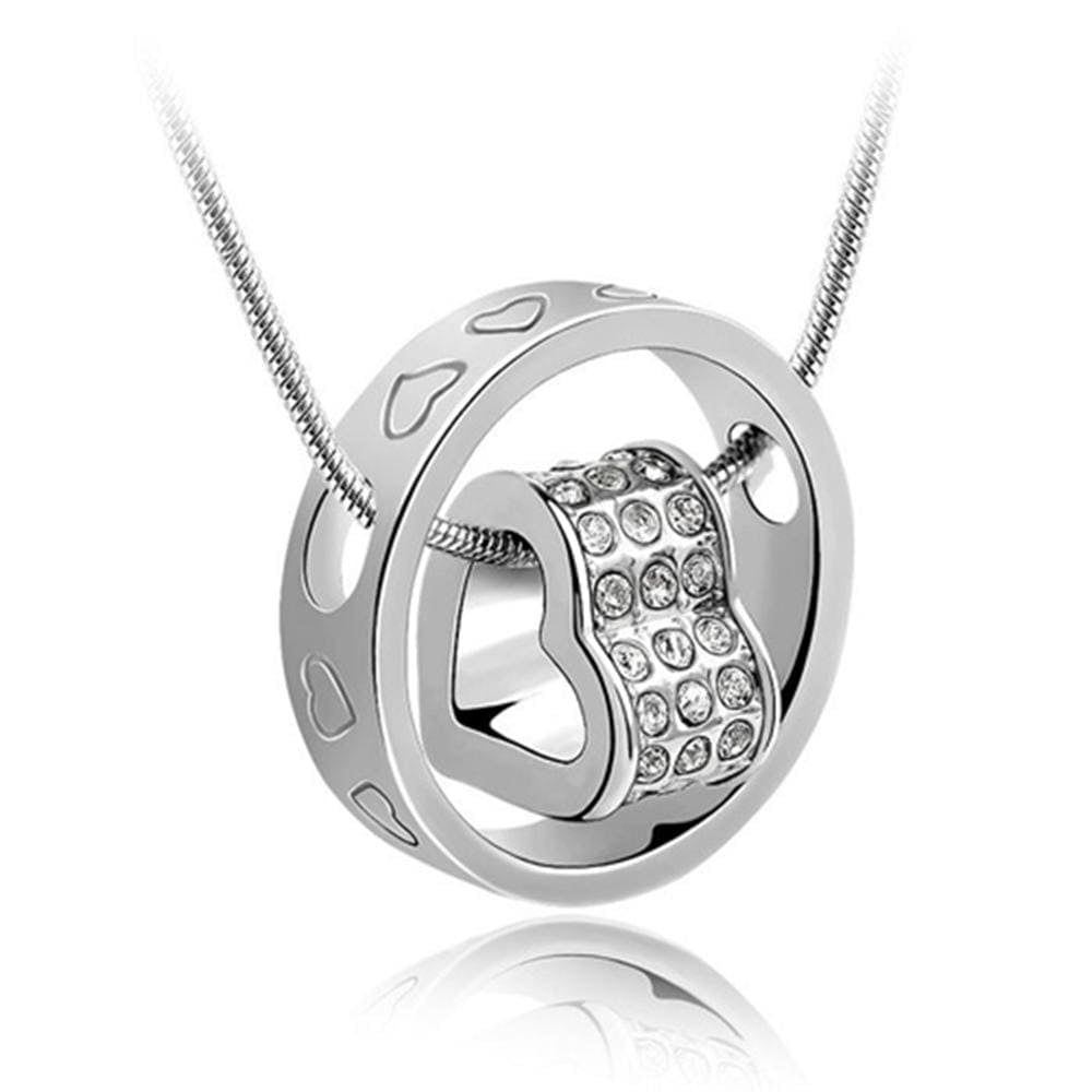 Forever Love Charm Pendant Necklace Embellished with Swarovski¬Æ crystals