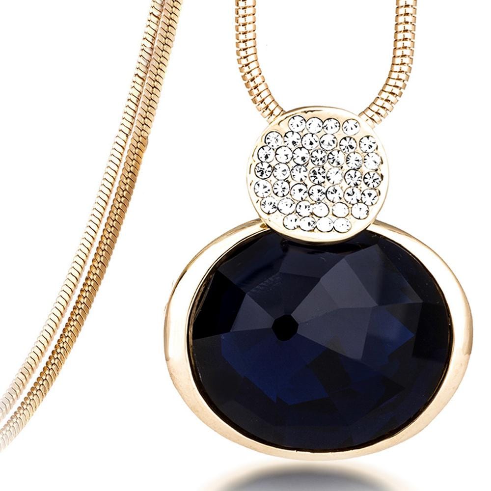 Dress Me Up Long Necklace Sapphire Embellished with Swarovski  crystals