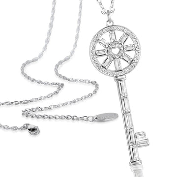 The Krystal Key Long Necklace Clear Embellished with Swarovski¬Æ crystals