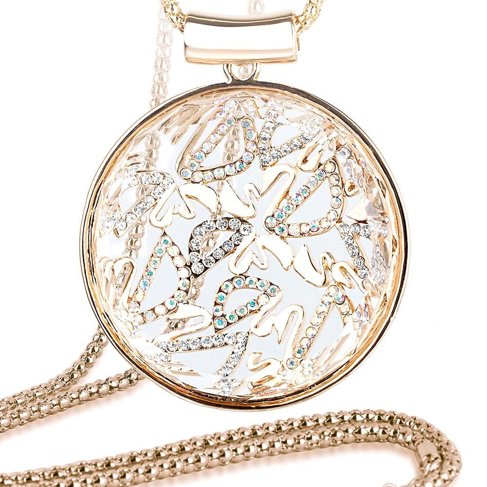 Magnificent Swan Long Necklace Embellished with Swarovski¬Æ crystals
