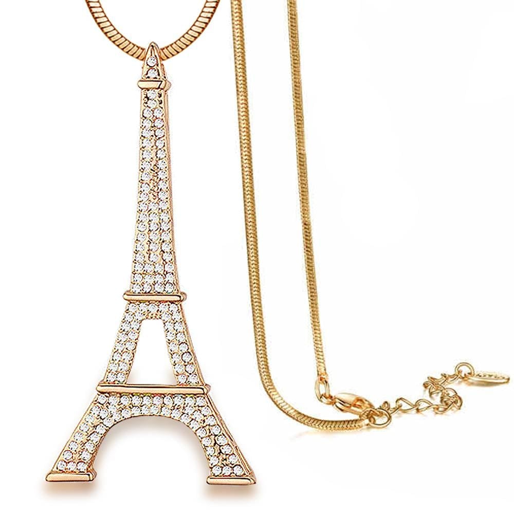 Shining Eiffel Long Necklace Embellished with Swarovski¬Æ crystals