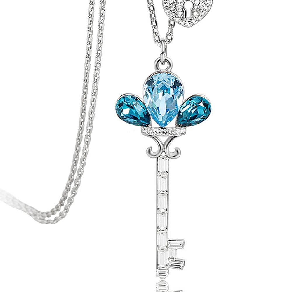 Magic Key Long Necklace Embellished with Swarovski  crystals