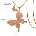 Sweet Butterfly Long Necklace Pink Embellished with Swarovski  crystals