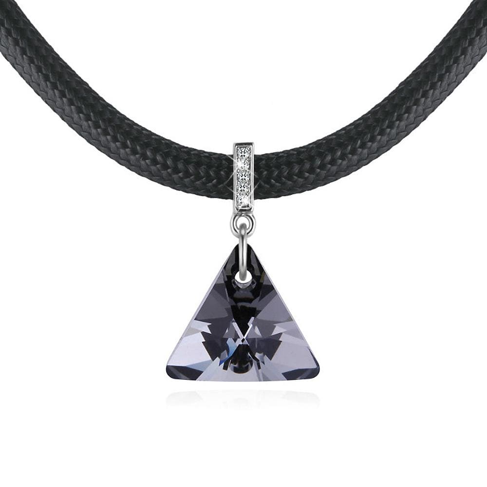 Trigon Silver Night Necklace Embellished with Swarovski  crystals