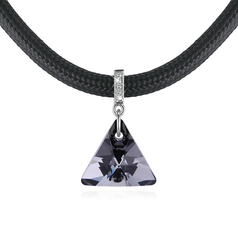 Trigon Silver Night Necklace Embellished with Swarovski  crystals