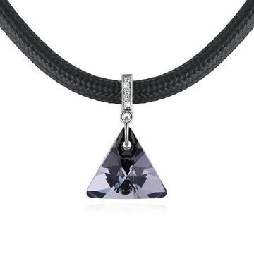 Trigon Silver Night Necklace Embellished with Swarovski  crystals