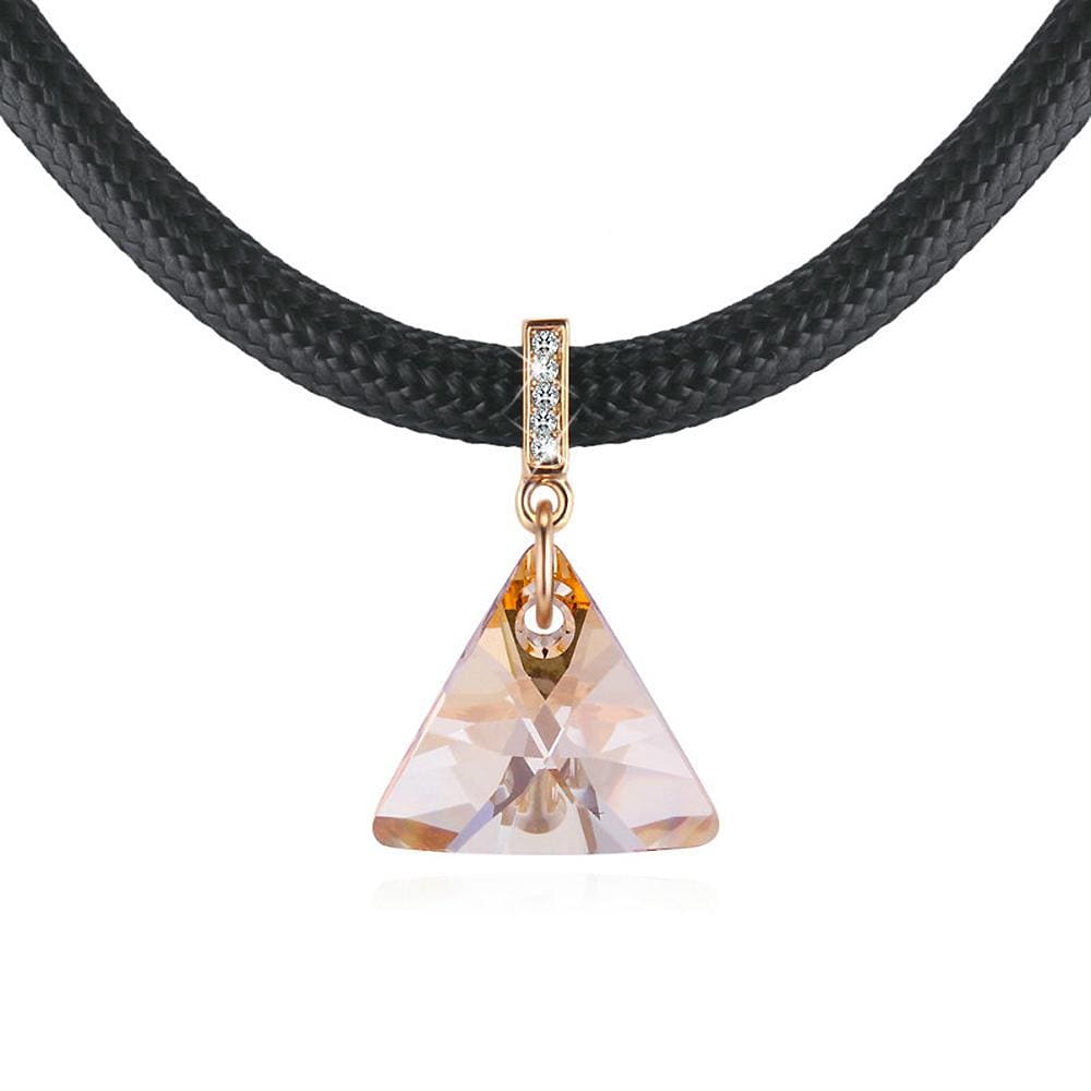 Trigon Champagne Necklace Embellished with Swarovski  crystals