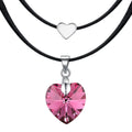 Love To Indian Pink Heart Necklace Embellished with Swarovski¬Æ crystals