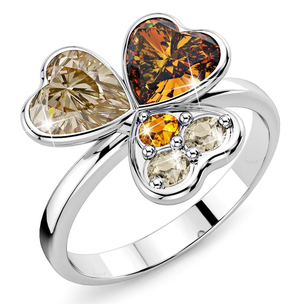 Clover Lover Topaz Ring Embellished with  Swarovski® Crystals