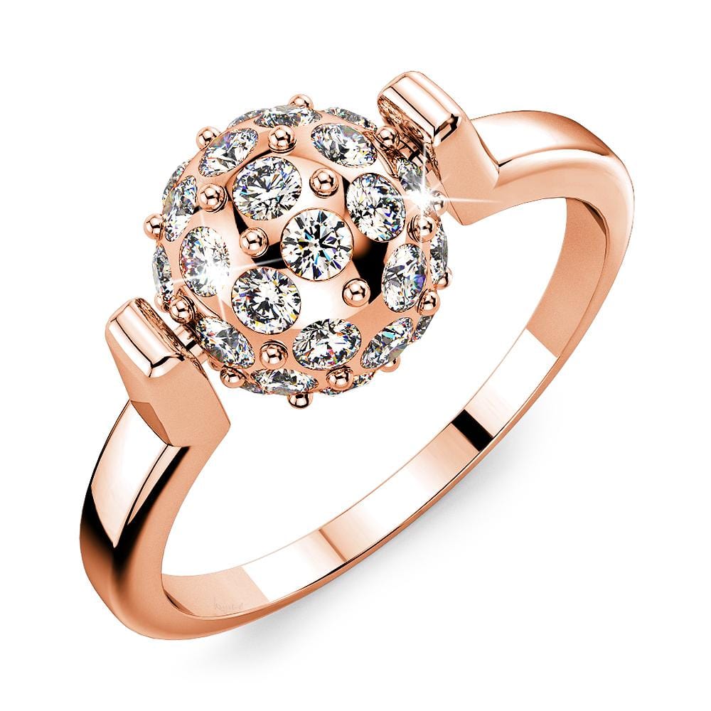 Krystal Couture Tension Shamballa Swarovski crystals Rose Gold Ring