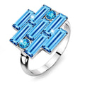 Alana Cocktail Ring Blue Embellished with  Swarovski® Crystals