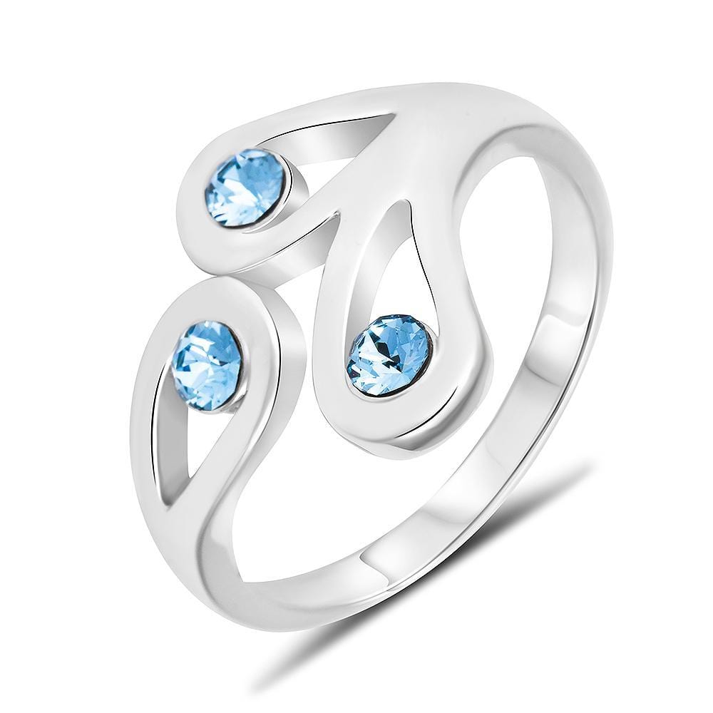Graceful Embrace Ring Blue Embellished With SWAROVSKI¬Æ Crystals