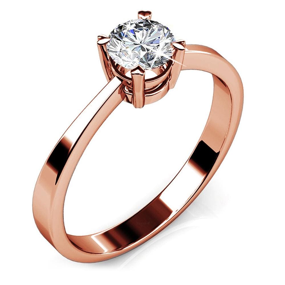 Solitaire Ring Embellished with  Swarovski® Crystals
