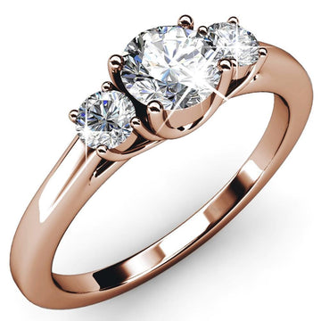 Trilogy Ring Embellished with  Swarovski® Crystals