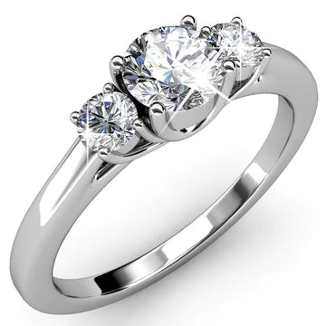 Trilogy Ring Embellished with  Swarovski® Crystals