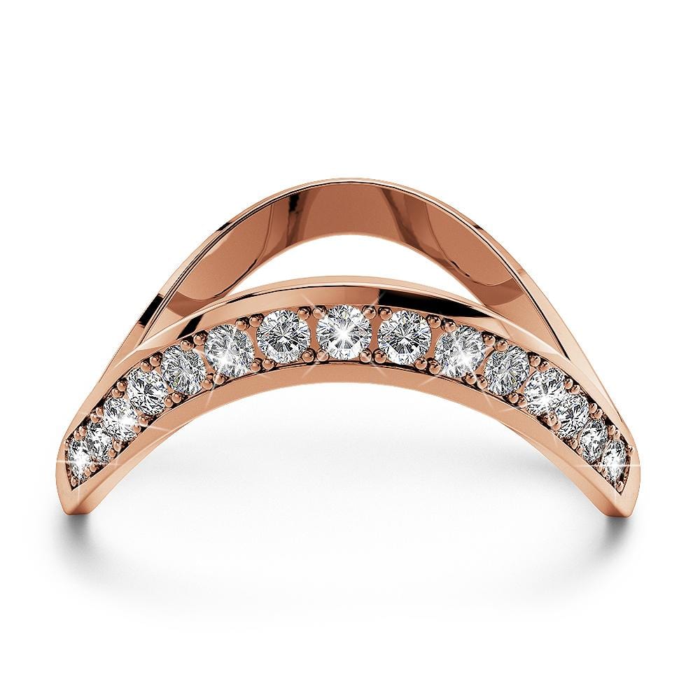 Contortion Ring Embellished with  Swarovski® Crystals Rose Gold