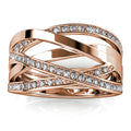 Beatrice Criss Cross Ring Embellished with  Swarovski® Crystals