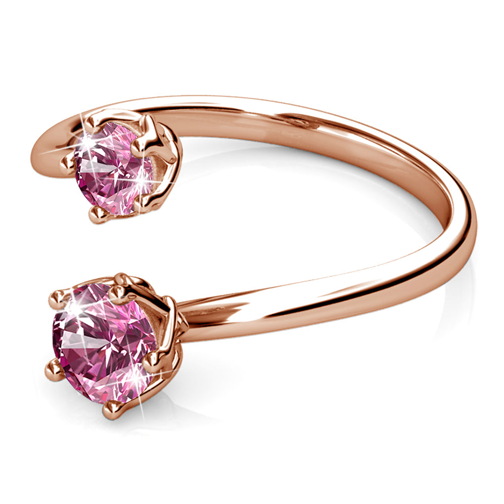 Split Pink Personality Ring Embellished With SWAROVSKI¬Æ Crystals