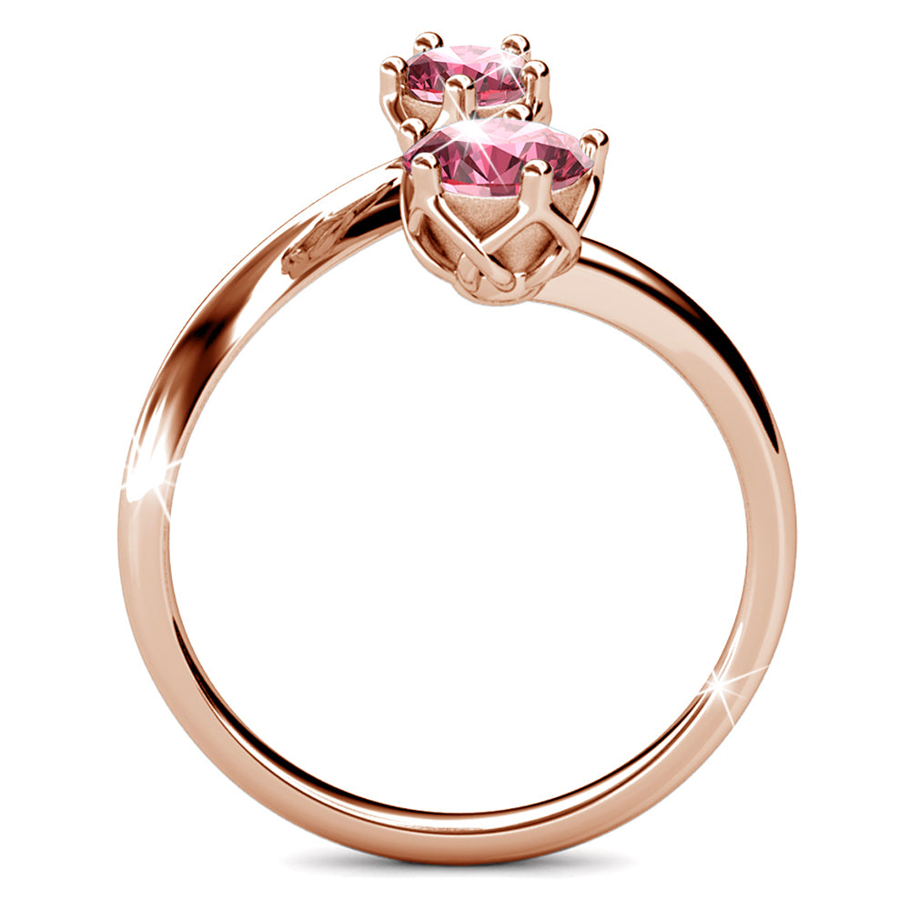 Split Pink Personality Ring Embellished With SWAROVSKI¬Æ Crystals