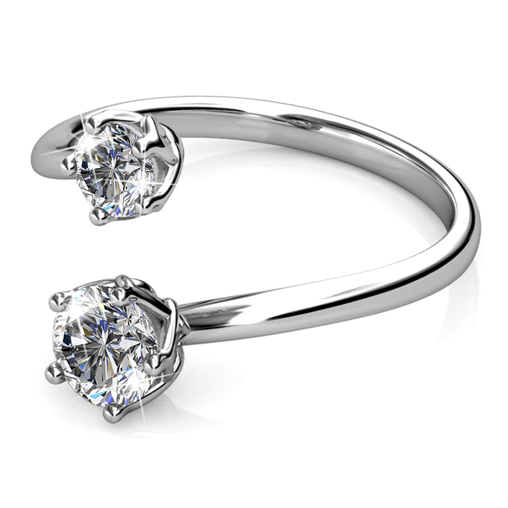 Split Crystal Clear Personality Ring Embellished with  Swarovski® Crystals