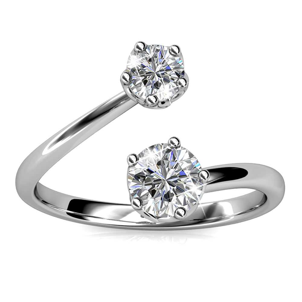 Split Crystal Clear Personality Ring Embellished with  Swarovski® Crystals