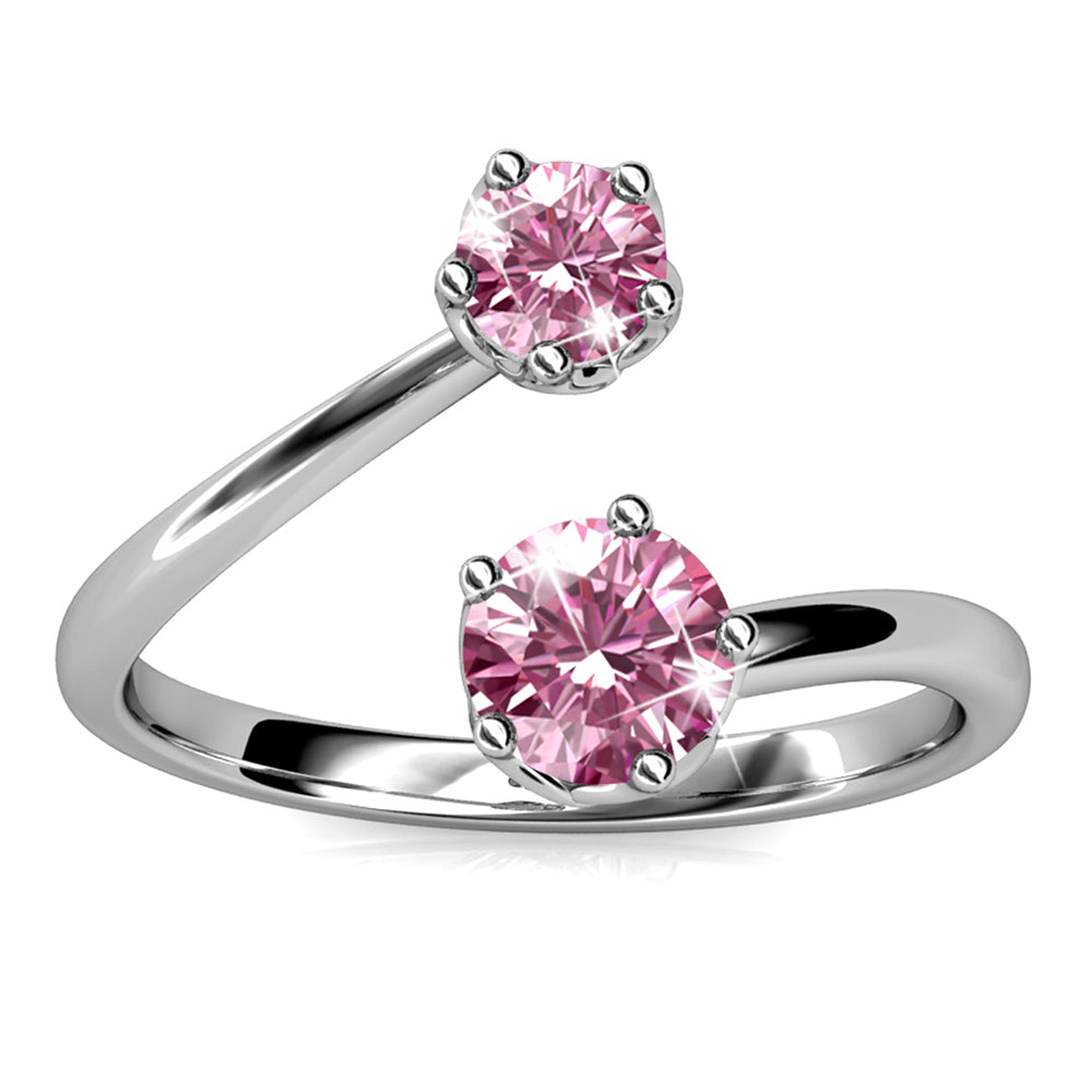 Split Pink Personality Ring Embellished with  Swarovski® Crystals