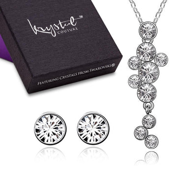 Journey Necklace and Earrings Set Embellished with Swarovski® crystals - Brilliant Co