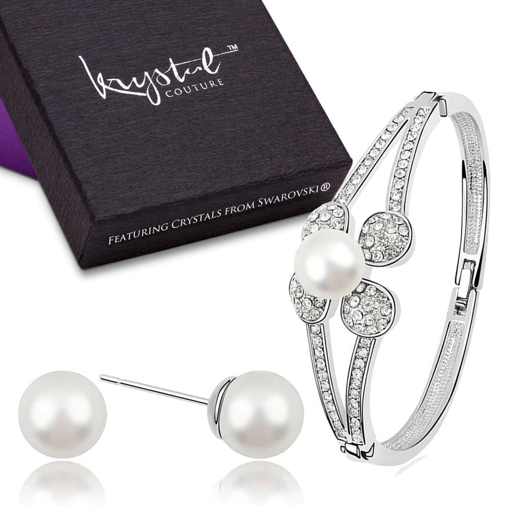 Boxed Pearl Set 3 - White Embellished with Swarovski crystals
