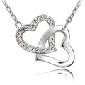 Hearts Entwined Necklace and Earrings Set Clear Embellished with Swarovski crystals - Brilliant Co