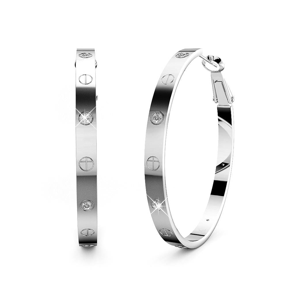 Tri-Tone Hoops Boxed Set Embellished with Swarovski crystals - Brilliant Co