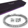 Boxed Tiffany Bracelet And Tiara Earrings Embellished with Swarovski crystals - Brilliant Co