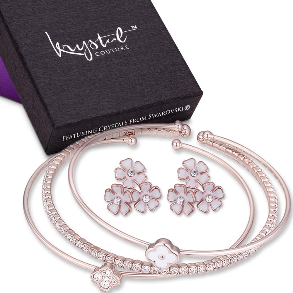 Boxed Bliss Flower With Clover Embellished with Swarovski® Crystals