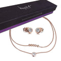 Boxed 2 Pieces Anklet Set Embellished with Swarovski crystals - Brilliant Co