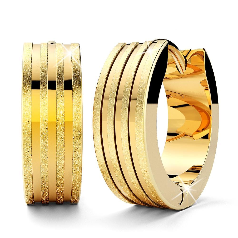 Boxed Angel Textured Earrings And Bangle Set In Gold